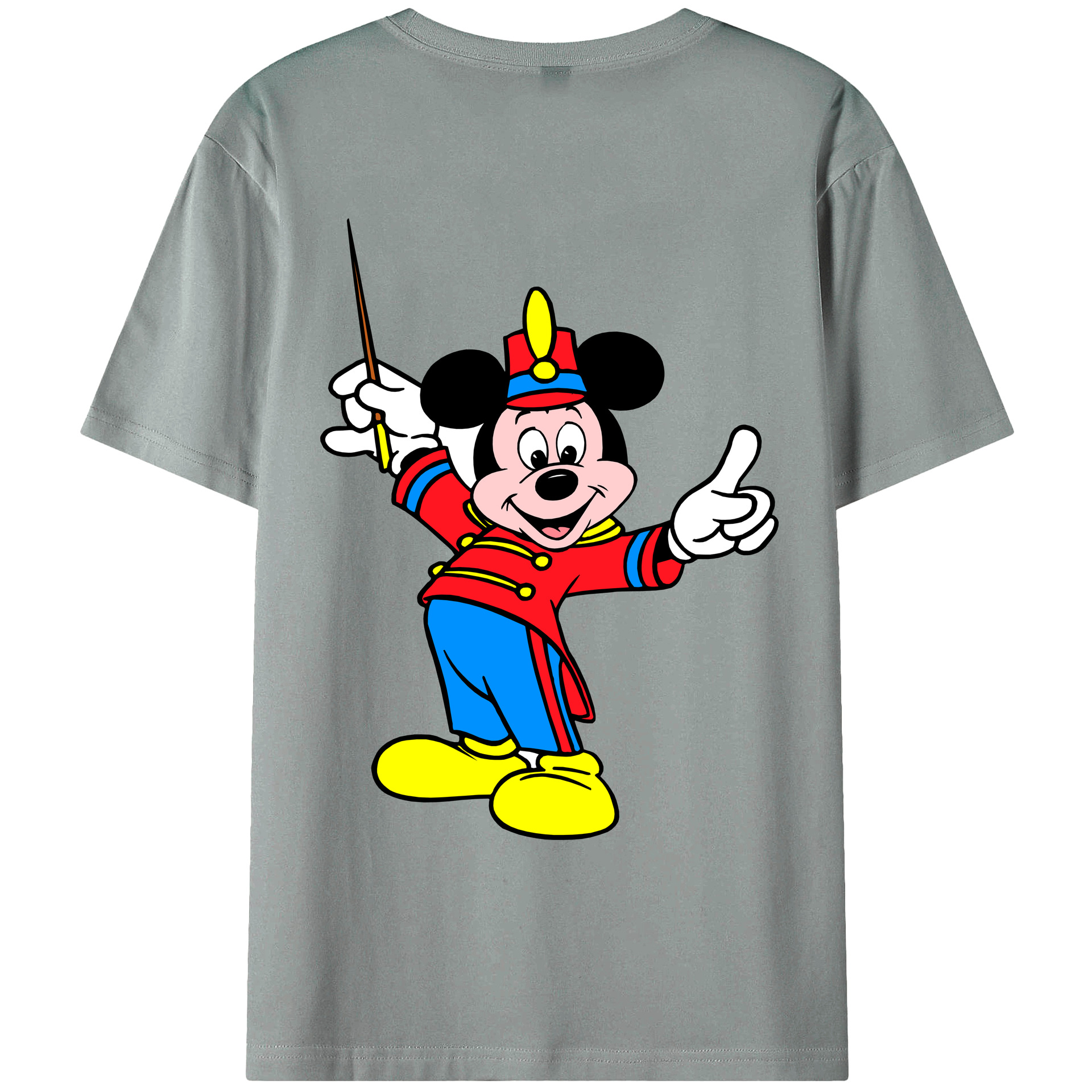 ミッキーマウス Mickey Mouse 綿100％ メンズ半袖Tシャツ（バックプリント） 通気性